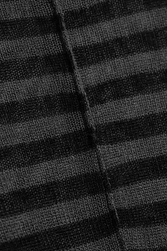 Loose Sheer Knitted Sweater – Striped Dark Grey Loose Sheer Knitted Sweater – Striped Dark Grey