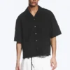 Loose Short-Sleeved Resort Shirt – Black Loose Short-Sleeved Resort Shirt – Black