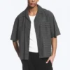 Loose Short-Sleeved Resort Shirt – Checked Grey Loose Short-Sleeved Resort Shirt – Checked Grey