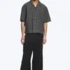 Loose Short-Sleeved Resort Shirt – Checked Grey Loose Short-Sleeved Resort Shirt – Checked Grey