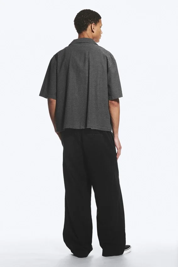 Loose Short-Sleeved Resort Shirt – Checked Grey Loose Short-Sleeved Resort Shirt – Checked Grey