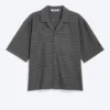 Loose Short-Sleeved Resort Shirt – Checked Grey Loose Short-Sleeved Resort Shirt – Checked Grey
