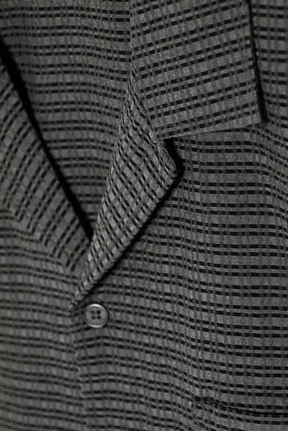 Loose Short-Sleeved Resort Shirt – Checked Grey Loose Short-Sleeved Resort Shirt – Checked Grey
