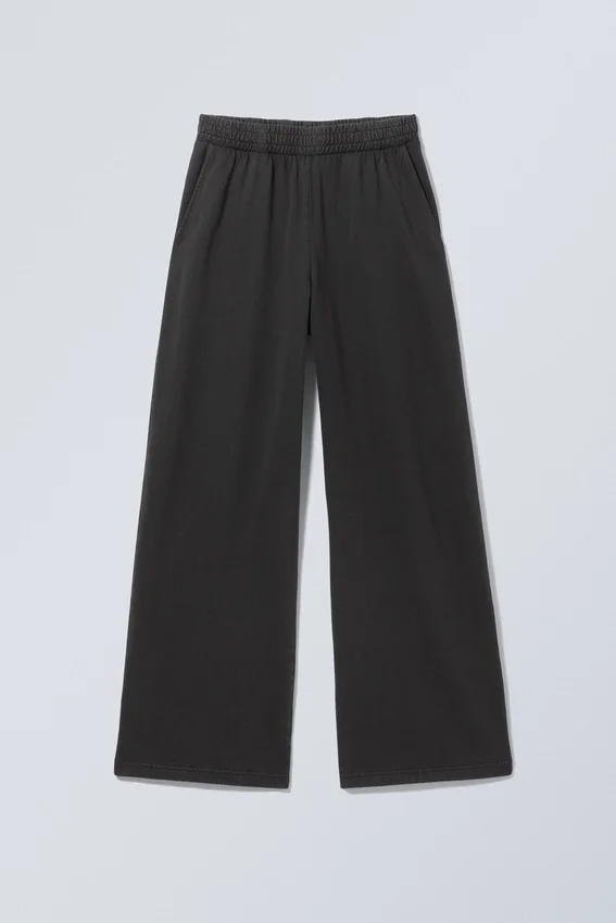 Loose Straight Terry Sweatpants – Washed Dark Grey Loose Straight Terry Sweatpants – Washed Dark Grey