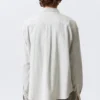 Loose Structured Button-Down Shirt – Checked Grey Loose Structured Button-Down Shirt – Checked Grey