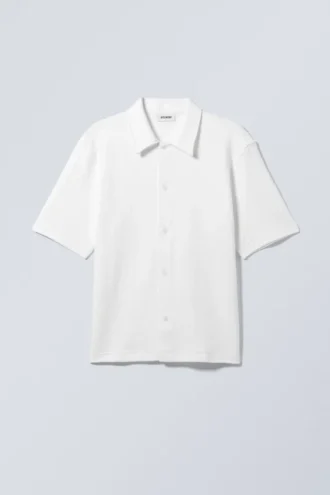 Loose Structured Short Sleeve Shirt – White