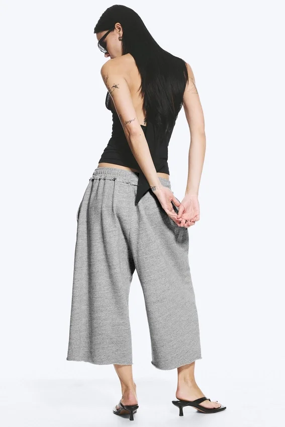Loose Terry Shorts – Dusty Light Grey Melange Loose Terry Shorts – Dusty Light Grey Melange