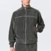 Loose Velour Track Jacket – Dark Grey Loose Velour Track Jacket – Dark Grey