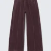 Loose Washed Velvet Track Trousers – Washed Dark Purple Loose Washed Velvet Track Trousers – Washed Dark Purple