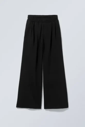 Loose Wide Heavyweight Sweatpants – Black