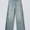 Loose Wide Leg Zip Jeans – Seventeen Blue – Medium Blue Loose Wide Leg Zip Jeans – Seventeen Blue – Medium Blue