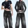 Looser Regular Waist Loose Straight Jeans – Chafe Black | Cheap Monday Gb