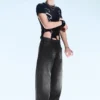Looser Regular Waist Loose Straight Jeans – Chafe Black | Cheap Monday Gb