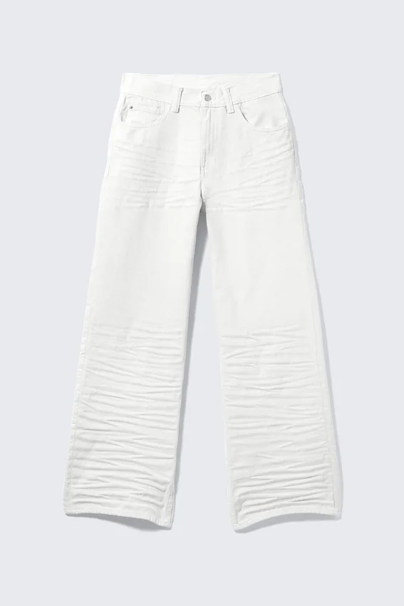 Looser Regular Waist Loose Straight Jeans – Creased White – White | Cheap Monday Gb Looser Regular Waist Loose Straight Jeans – Creased White – White | Cheap Monday Gb
