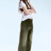 Looser Regular Waist Loose Straight Jeans – Deep Green – Khaki Green | Cheap Monday Gb Looser Regular Waist Loose Straight Jeans – Deep Green – Khaki Green | Cheap Monday Gb
