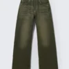 Looser Regular Waist Loose Straight Jeans – Deep Green – Khaki Green | Cheap Monday Gb Looser Regular Waist Loose Straight Jeans – Deep Green – Khaki Green | Cheap Monday Gb