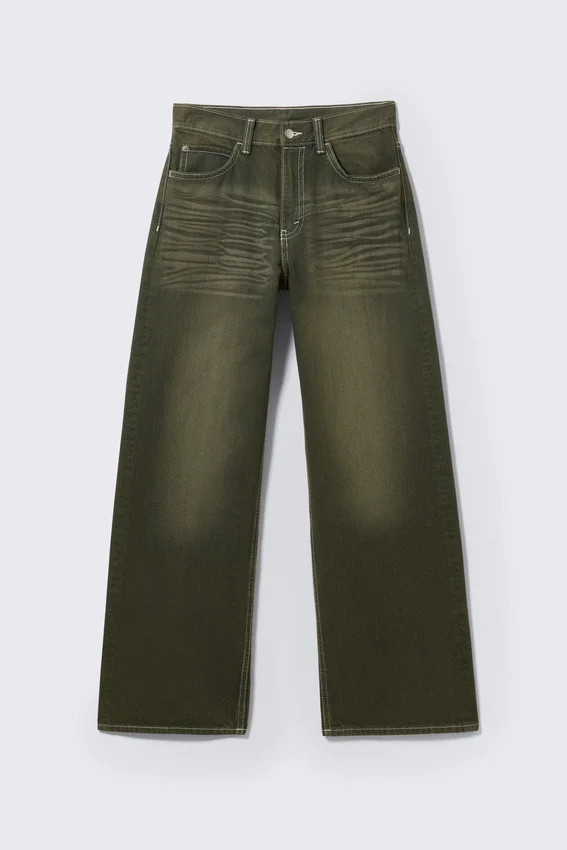Looser Regular Waist Loose Straight Jeans – Deep Green – Khaki Green | Cheap Monday Gb Looser Regular Waist Loose Straight Jeans – Deep Green – Khaki Green | Cheap Monday Gb