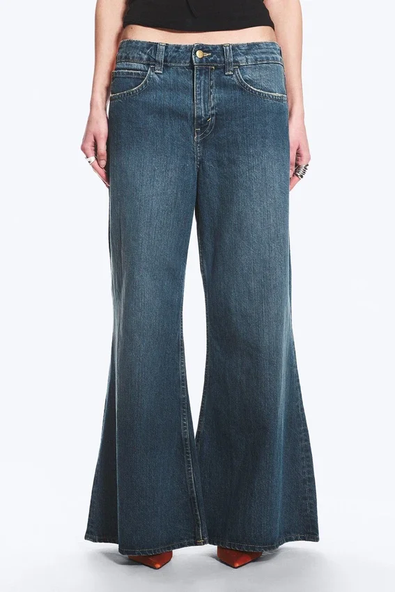 Loosy Lucie Low Rise Regular Flared Jeans – Tide Blue – Medium Blue | Cheap Monday Gb Loosy Lucie Low Rise Regular Flared Jeans – Tide Blue – Medium Blue | Cheap Monday Gb