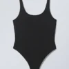 Low Back Scoop Neck Swimsuit – Black Low Back Scoop Neck Swimsuit – Black