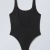 Low Back Scoop Neck Swimsuit – Black Low Back Scoop Neck Swimsuit – Black