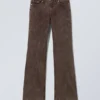 Low Bootcut Cotton Trousers – Structured Dark Brown Low Bootcut Cotton Trousers – Structured Dark Brown