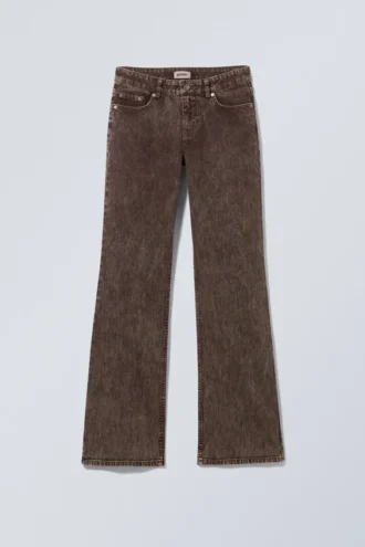 Low Bootcut Cotton Trousers – Structured Dark Brown