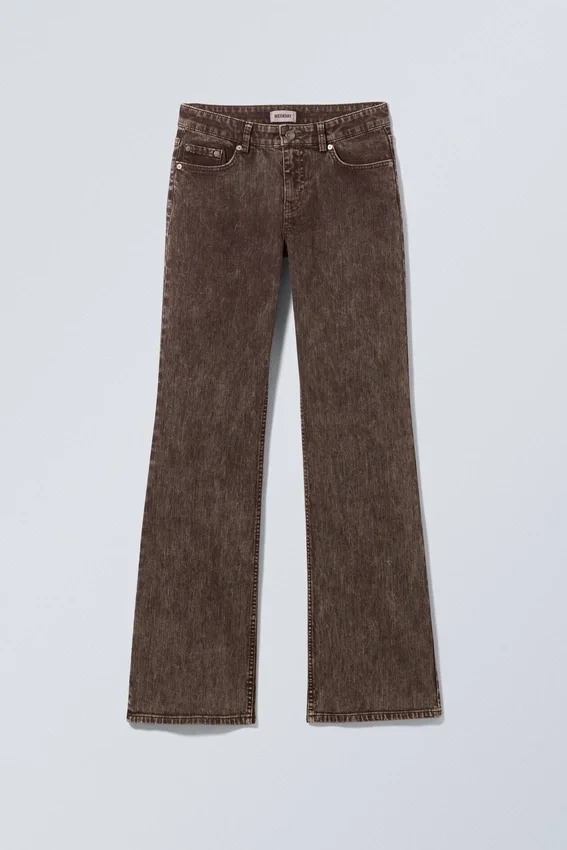 Low Bootcut Cotton Trousers – Structured Dark Brown Low Bootcut Cotton Trousers – Structured Dark Brown