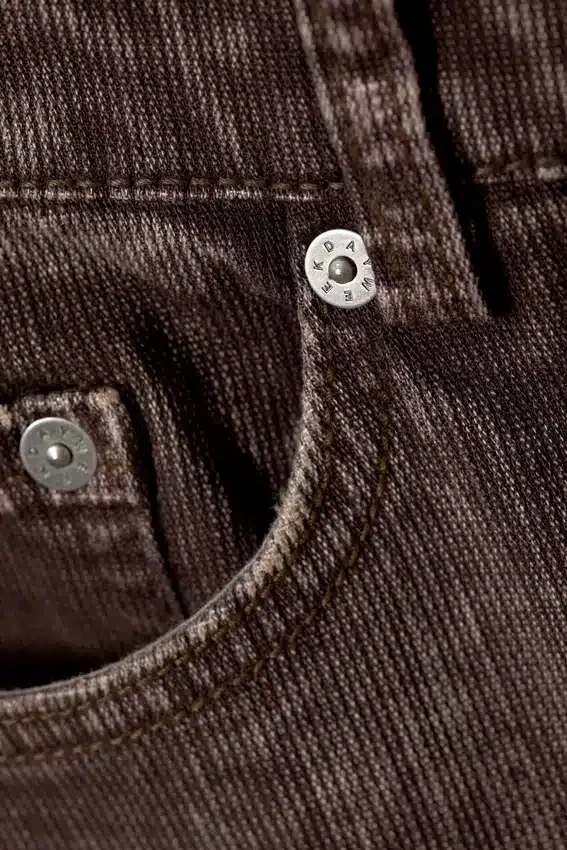 Low Bootcut Cotton Trousers – Structured Dark Brown Low Bootcut Cotton Trousers – Structured Dark Brown