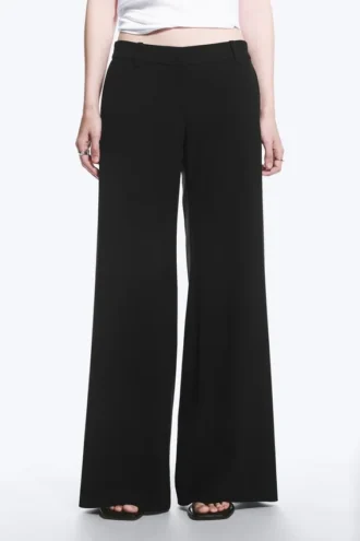 Low Flared Suit Trousers – Black