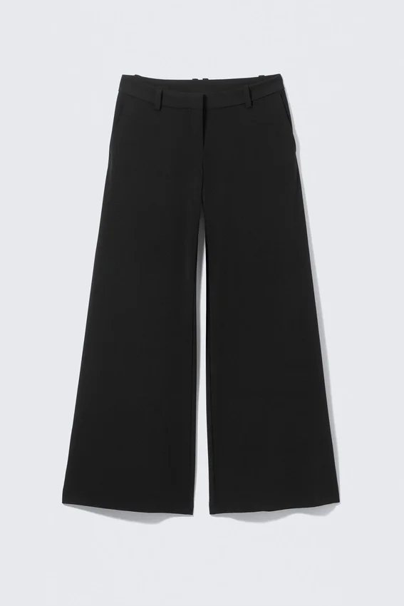 Low Flared Suit Trousers – Black Low Flared Suit Trousers – Black