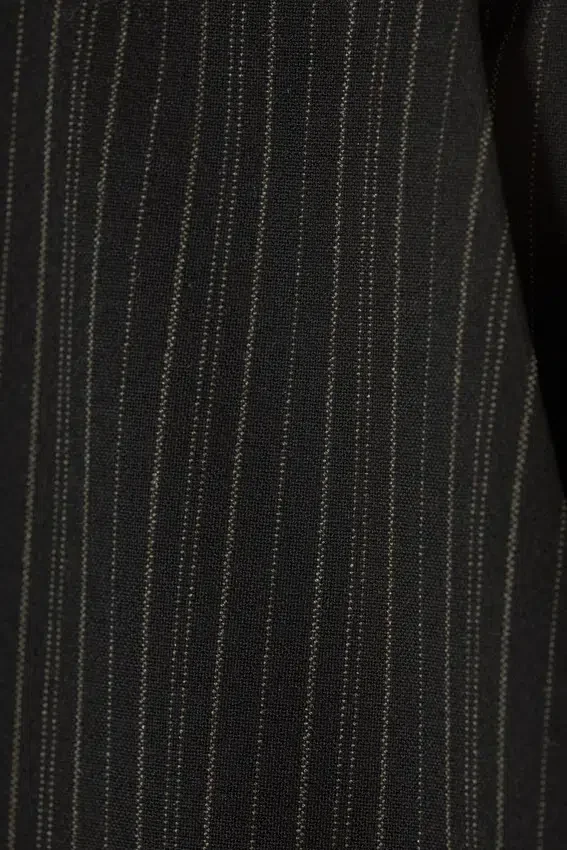 Low Flared Suit Trousers – Striped Black Low Flared Suit Trousers – Striped Black