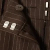 Low Flared Suit Trousers – Striped Dark Brown Low Flared Suit Trousers – Striped Dark Brown