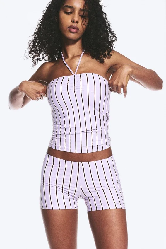 Low Jersey Hotpants – Purple Stripe Low Jersey Hotpants – Purple Stripe