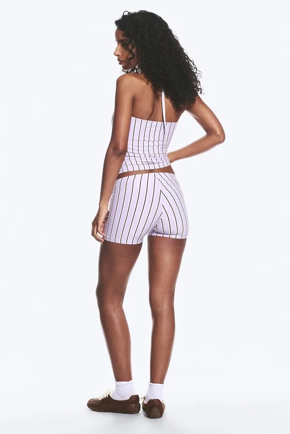 Low Jersey Hotpants – Purple Stripe Low Jersey Hotpants – Purple Stripe