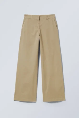 Low Loose Chino Trousers – Dusty Beige