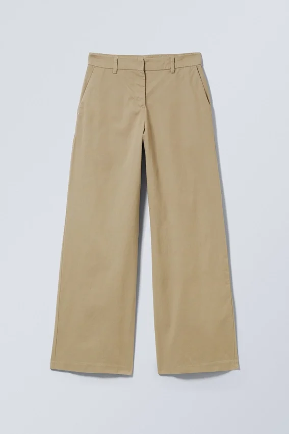 Low Loose Chino Trousers – Dusty Beige Low Loose Chino Trousers – Dusty Beige