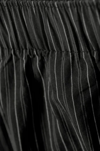 Low Loose Cotton Trousers – Striped Black