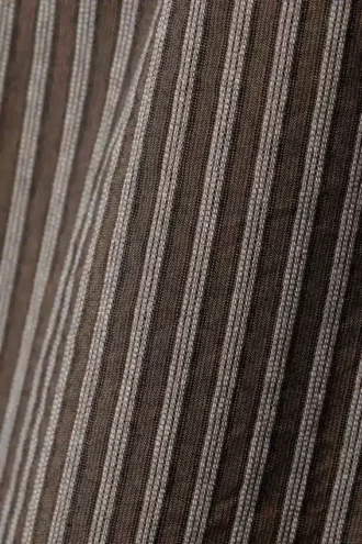 Low Loose Cotton Trousers – Striped Brown