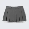 Low Pleated Mini Skirt – Dark Grey Low Pleated Mini Skirt – Dark Grey