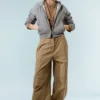 Low Rise Baggy Ripstop Trousers – Beige Low Rise Baggy Ripstop Trousers – Beige