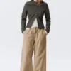 Low Rise Baggy Ripstop Trousers – Beige Low Rise Baggy Ripstop Trousers – Beige