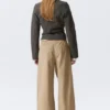Low Rise Baggy Ripstop Trousers – Beige Low Rise Baggy Ripstop Trousers – Beige