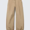 Low Rise Baggy Ripstop Trousers – Beige Low Rise Baggy Ripstop Trousers – Beige