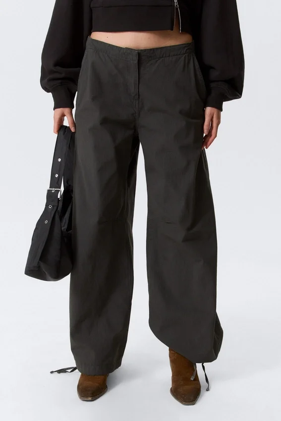 Low Rise Baggy Ripstop Trousers – Dark Grey Low Rise Baggy Ripstop Trousers – Dark Grey