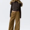 Low Rise Baggy Ripstop Trousers – Dark Khaki Low Rise Baggy Ripstop Trousers – Dark Khaki
