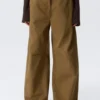 Low Rise Baggy Ripstop Trousers – Dark Khaki Low Rise Baggy Ripstop Trousers – Dark Khaki