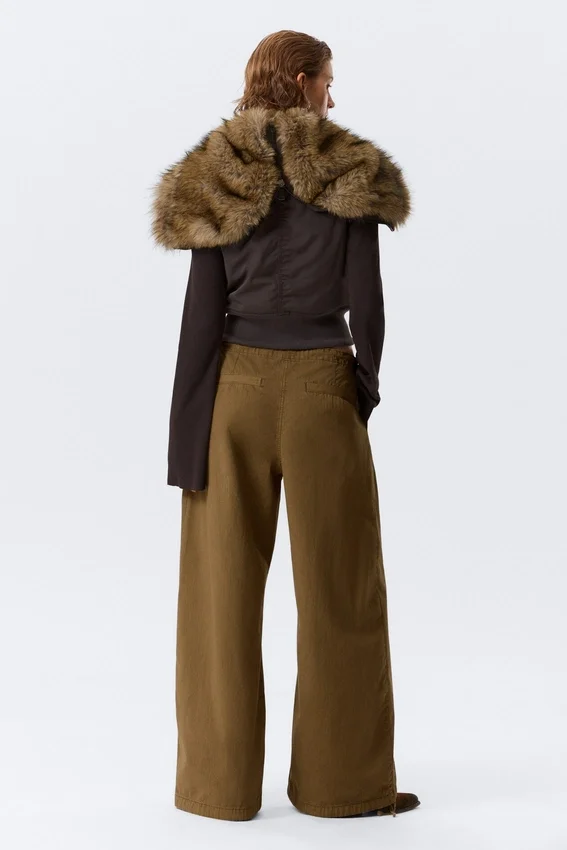 Low Rise Baggy Ripstop Trousers – Dark Khaki Low Rise Baggy Ripstop Trousers – Dark Khaki