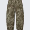 Low Rise Baggy Ripstop Trousers – Khaki Green – Camo Low Rise Baggy Ripstop Trousers – Khaki Green – Camo