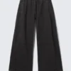 Low Rise Baggy Washed Canvas Trousers – Washed Black Low Rise Baggy Washed Canvas Trousers – Washed Black