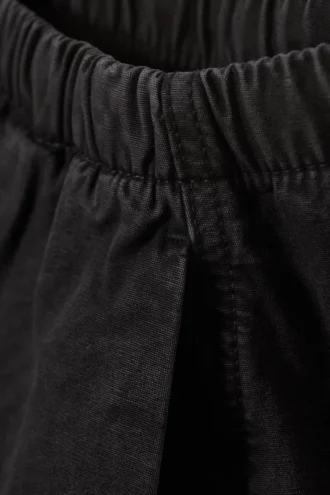 Low Rise Baggy Washed Canvas Trousers – Washed Black